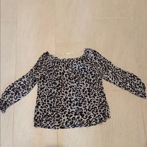 Sanctuary Off-Shoulder Leopard Print Blouse - Black & Cream